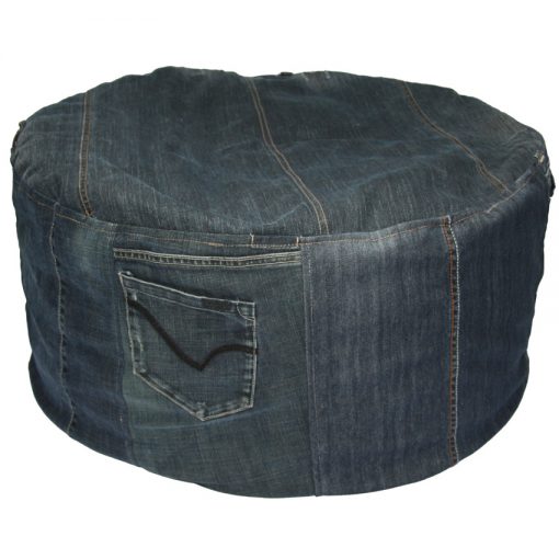 rond poef denim